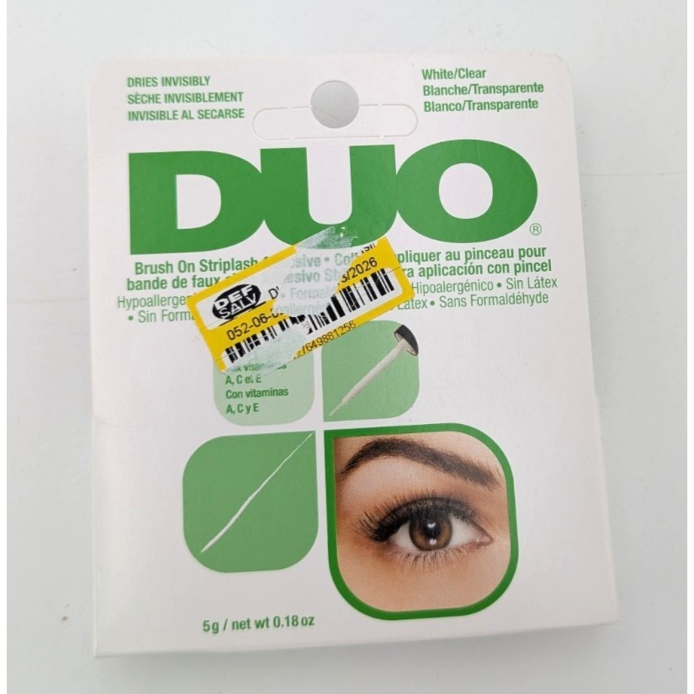 DUO BRUSH ON Striplash Adhesive Eyelash Glue / White Clear- 240610